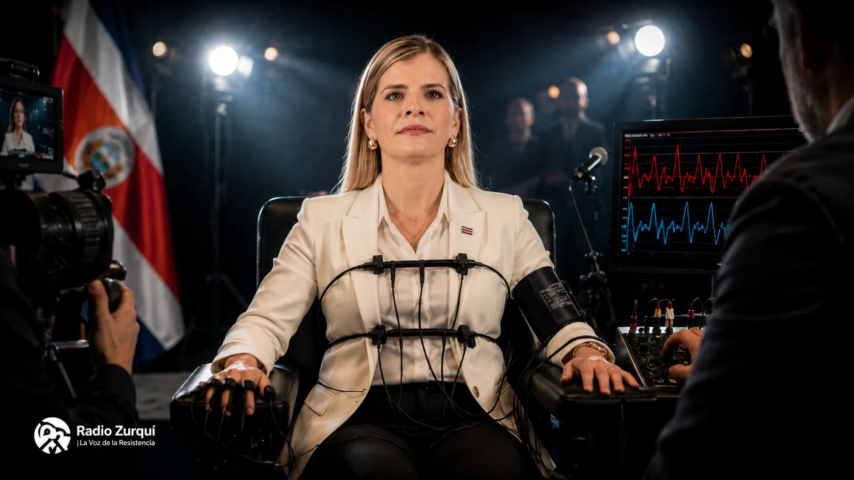 Laura Fernández y el show del polígrafo en imagen editorial de Radio Zurquí