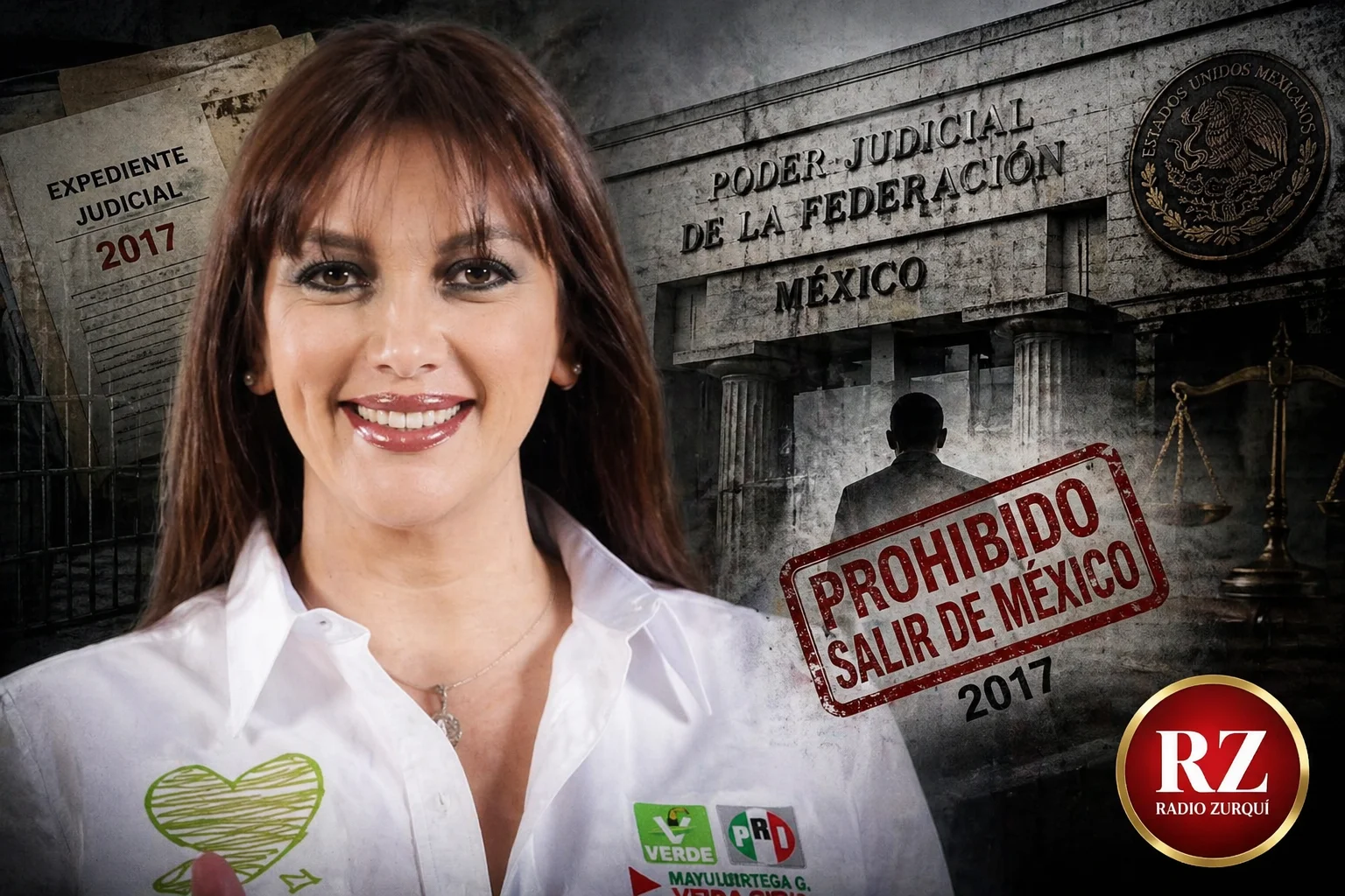 Mayuli Ortega Guzmán prohibición de salir de México en 2017, imagen de Radio Zurquí