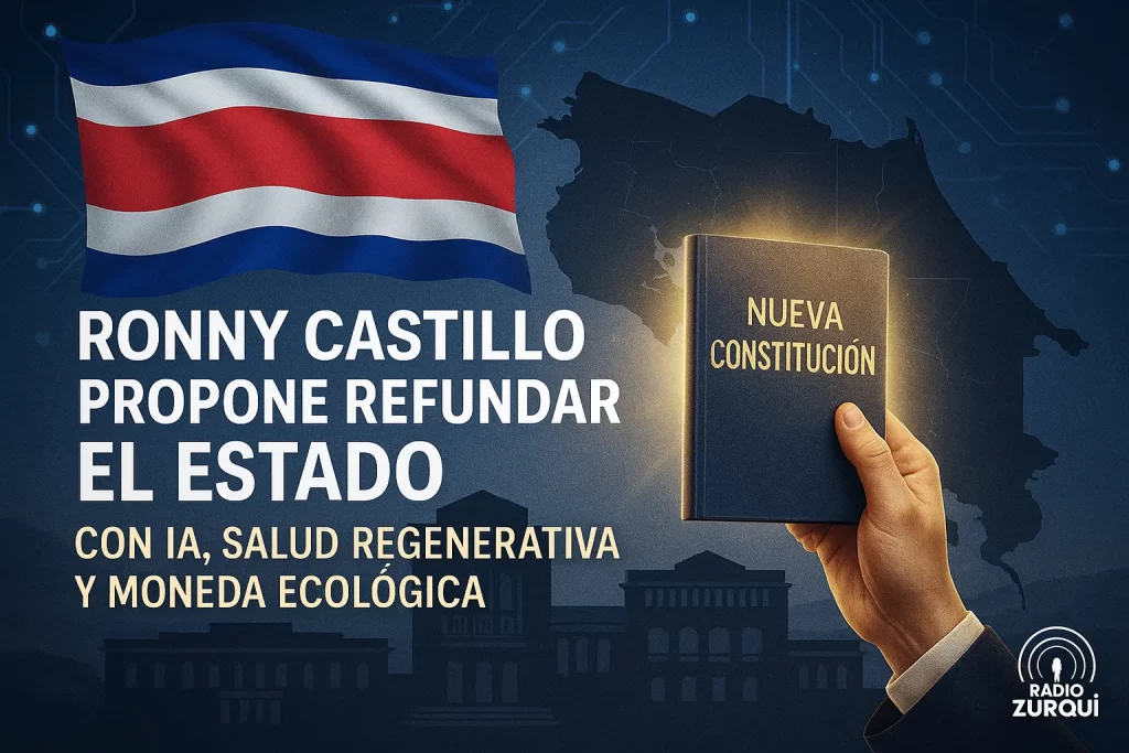 Ronny Castillo, Aquí Costa Rica Manda, plan de gobierno, Asamblea Constituyente, Fondo Soberano, Moneda Ecológica, Agencia de Inteligencia Artificial, salud regenerativa, justicia especializada, seguridad tecnológica.