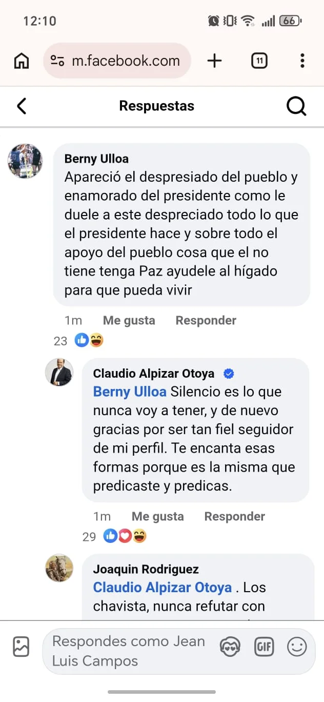 Comentario de Verny Ulloa contra Claudio Alpízar relacionado con el caso de la jueza Carballo en Costa Rica