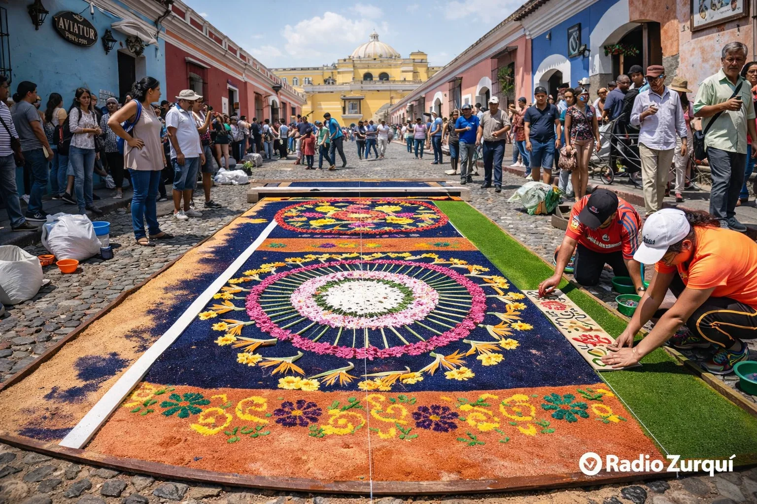 Alfombra de Semana Santa en Guatemala - Radio Zurquí