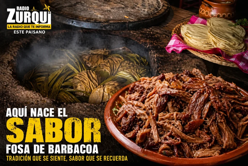 Fosa de barbacoa tradicional en la Feria de la Barbacoa 2026 en Xochimilco CDMX con carne y tortillas