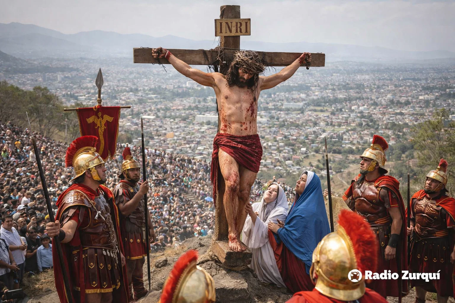 Representación de la Pasión de Cristo en Iztapalapa durante el Viernes Santo en México