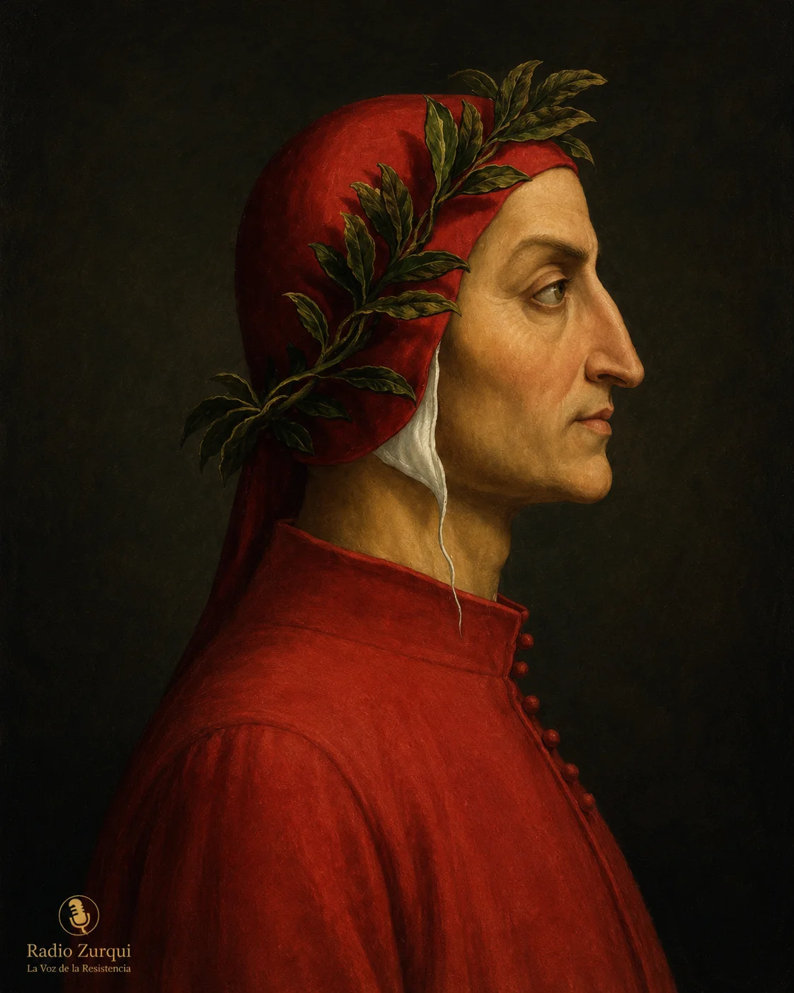 Retrato de Dante Alighieri para la cita del día del 29 de mayo en Radio Zurqui
