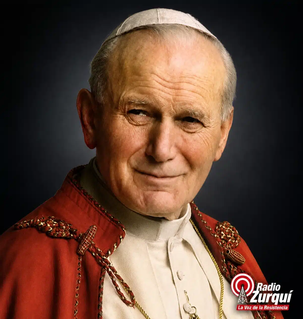 Juan Pablo II en imagen editorial para la frase del día de Radio Zurquí