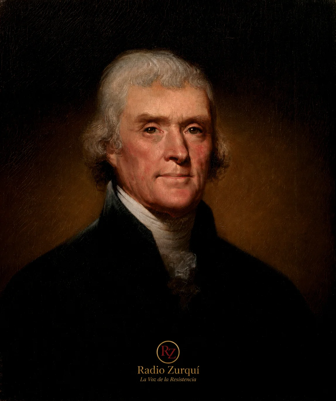 Retrato de Thomas Jefferson para la cita histórica del 15 de mayo sobre los cultivadores de la tierra en Radio Zurquí