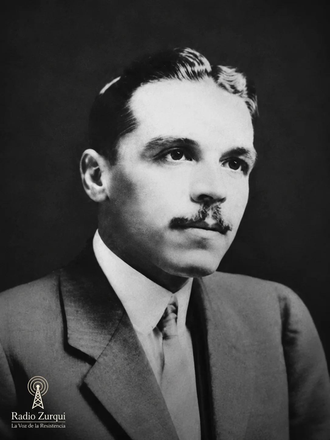 Retrato de Alfredo González Flores, expresidente de Costa Rica, para la cita del día de Radio Zurqui sobre democracia, miseria y trabajo