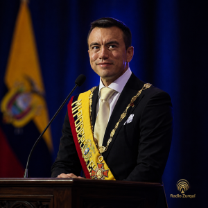 Daniel Noboa como figura de la derecha latinoamericana en imagen editorial de Radio Zurquí.
