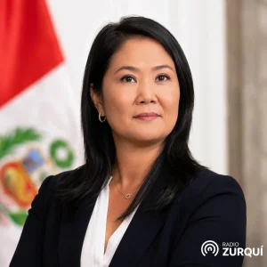 Keiko Fujimori como figura de la derecha latinoamericana en imagen editorial de Radio Zurquí.
