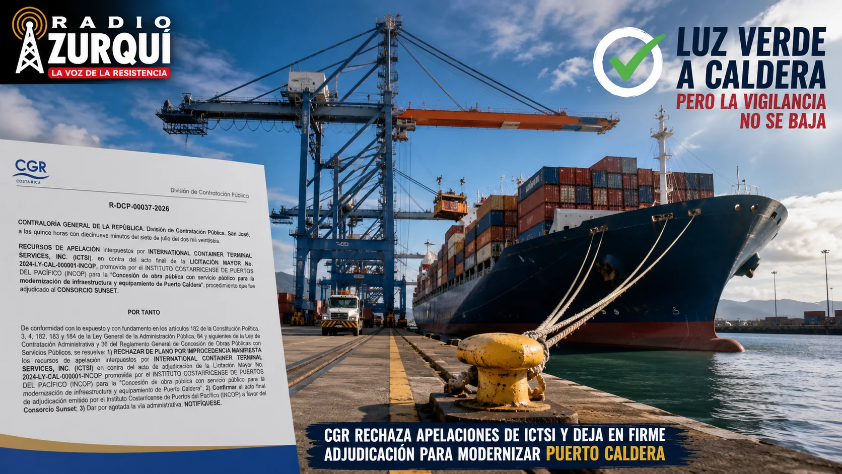 Puerto Caldera avanza gracias a que la CGR hizo su trabajo