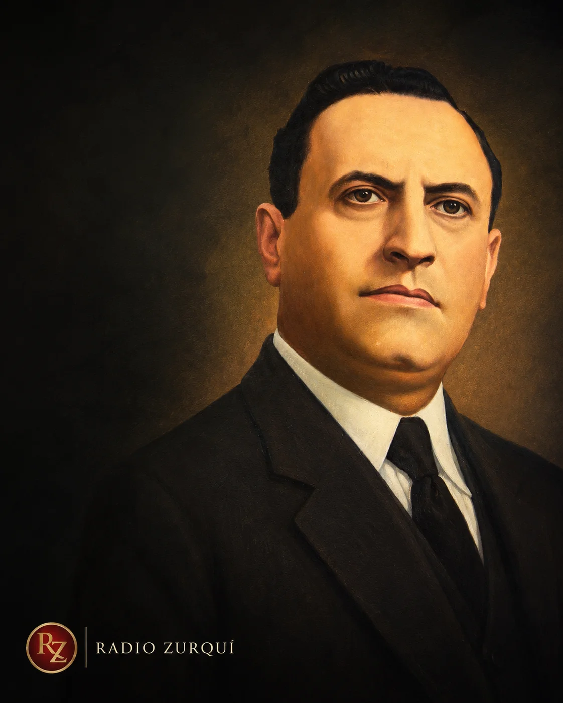 Retrato de Rafael Ángel Calderón Guardia para la cita del día del 13 de julio en Radio Zurquí