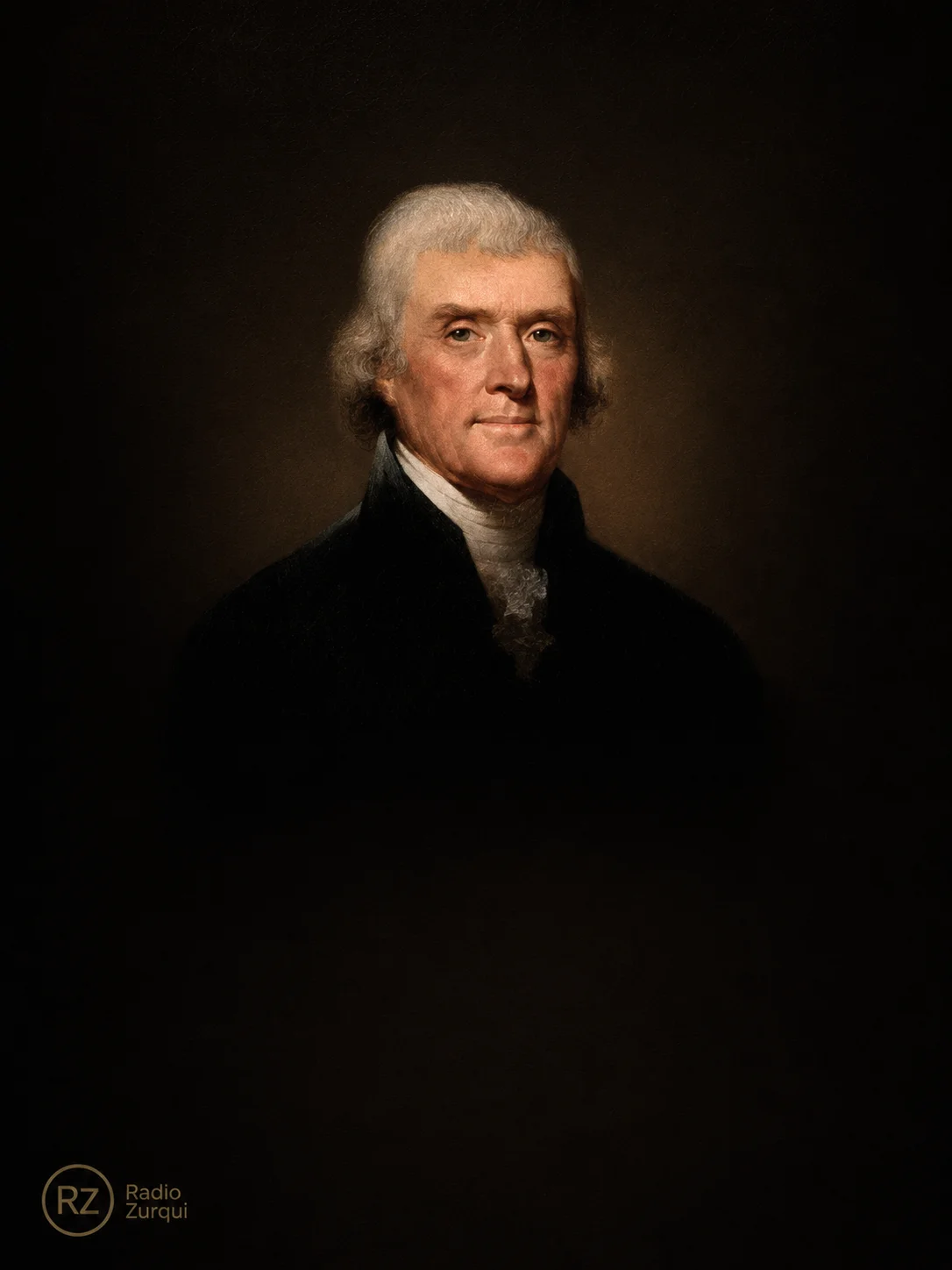 Thomas Jefferson en retrato editorial para la cita del día del 4 de julio en Radio Zurquí