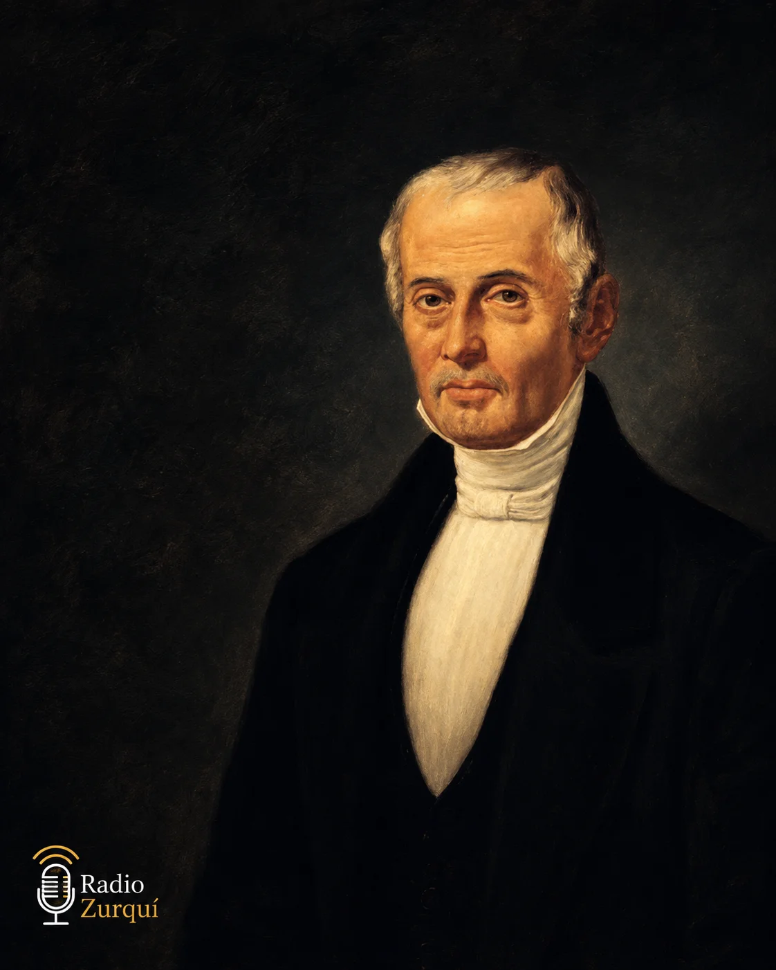 Retrato de Valentín Gómez Farías para la cita del día del 5 de julio en Radio Zurquí
