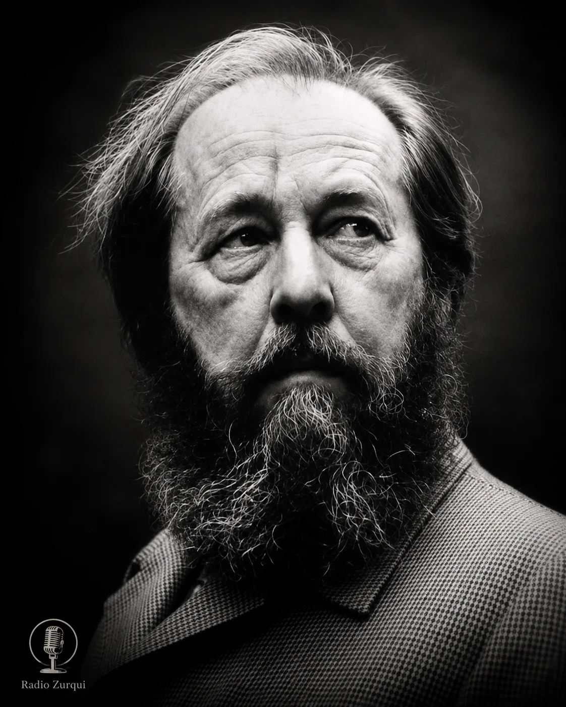 Retrato de Aleksandr Solzhenitsyn para la cita sobre la violencia y la mentira