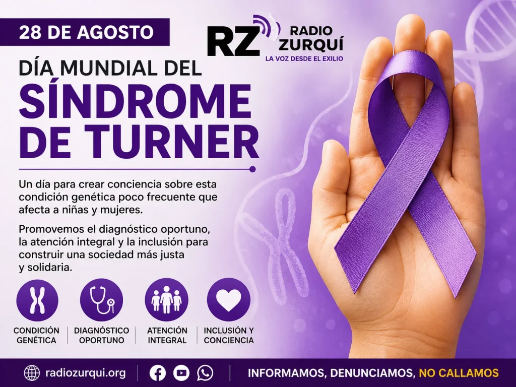 Imagen por el Día Mundial del Síndrome de Turner, celebrado cada 28 de agosto para promover la concienciación, el diagnóstico oportuno y la atención integral.