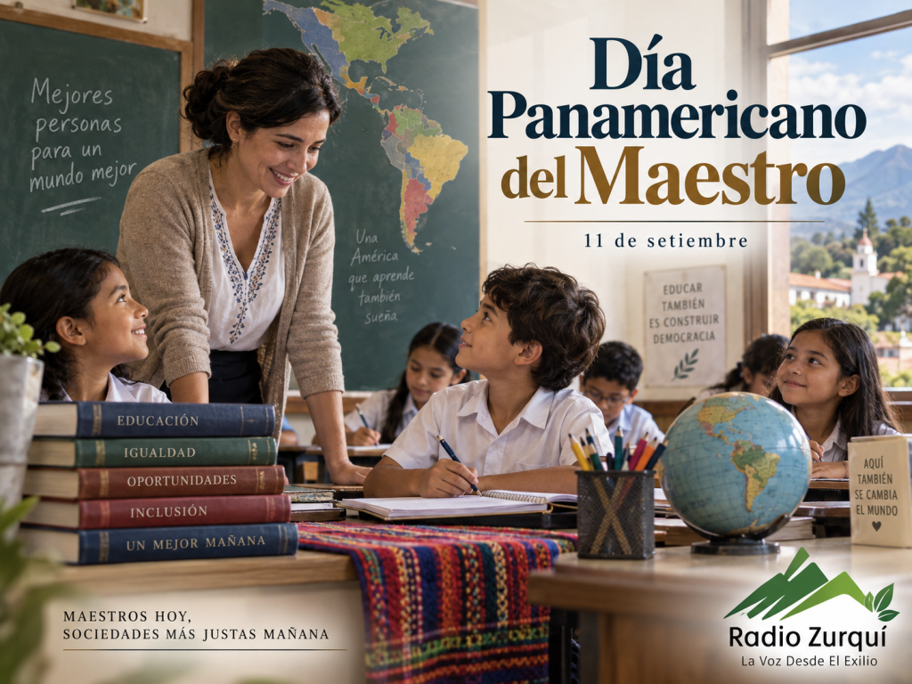 Día Panamericano del Maestro, con docente y estudiantes en un aula