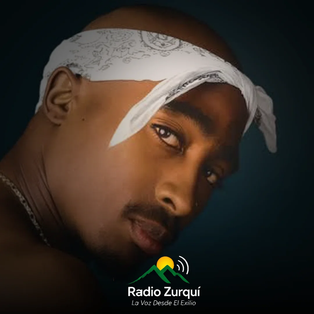 Tupac Shakur en retrato editorial para la Cita del Día de Radio Zurquí